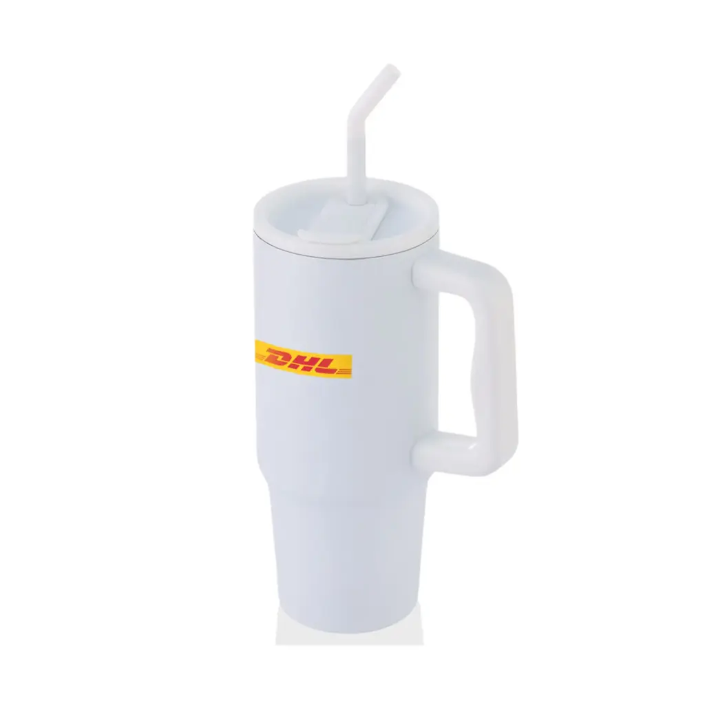 BERN - Recycled Stainless Steel Tumbler with Reusable Straw - White